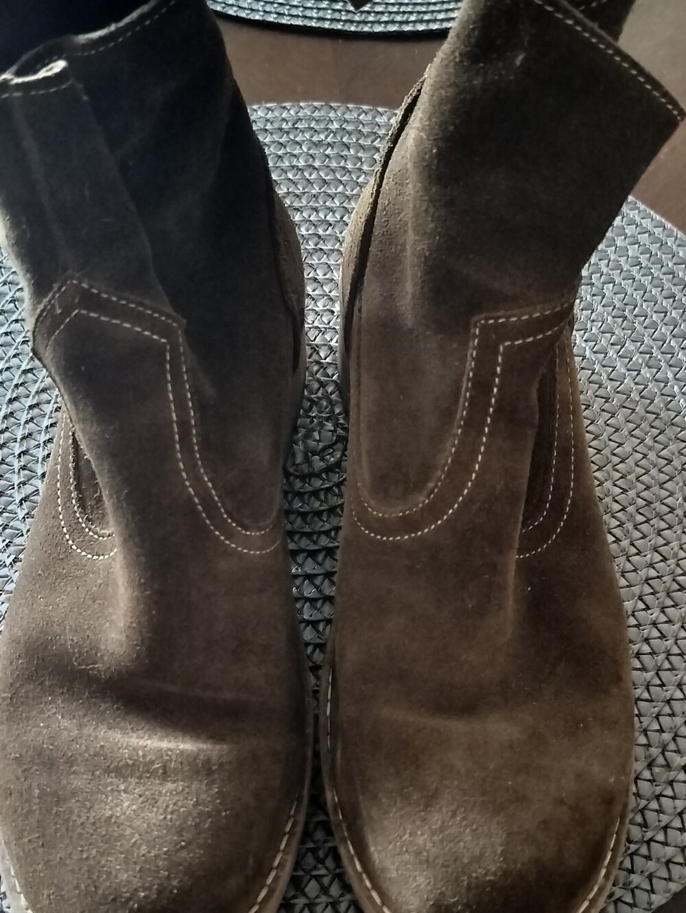 Women's Brown Suede Ankle Jeans Boots
